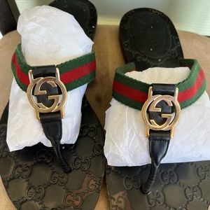 Gucci GG Thong Web Sandal